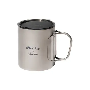 MOBI GARDEN Outdoor Water Equipment Water Container 300ml Titanium 76*88mm