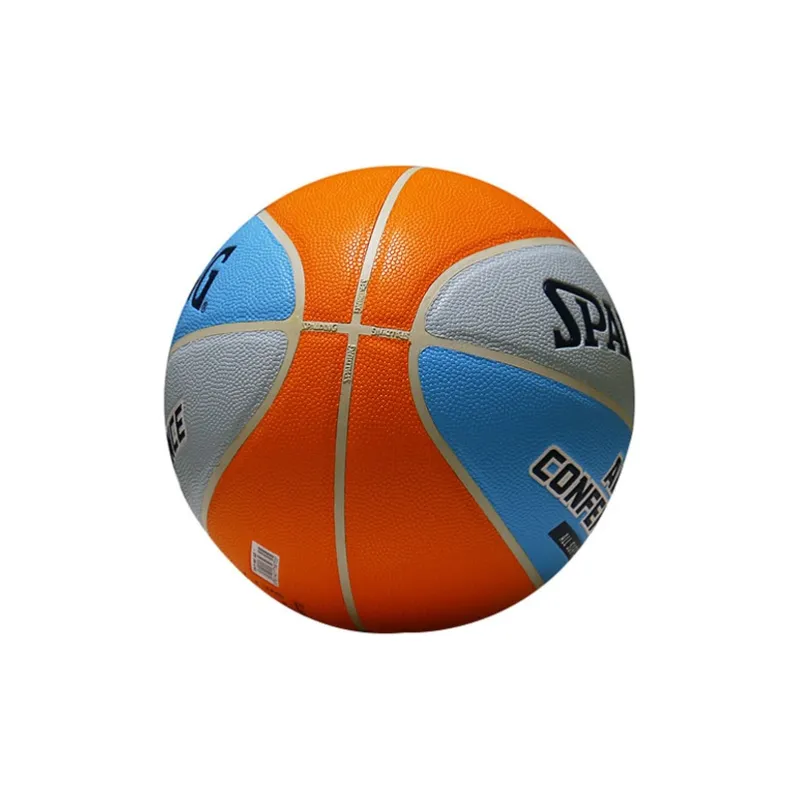 SPALDING Rubber Basketball Blue Gray Orange Size 7 Training Unisex-3