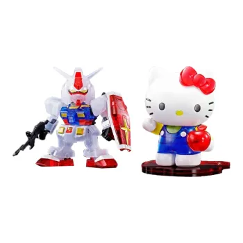 BANDAI SDEX First Gundam RX 78 Hello Kitty/RX 78 2 Gundam Multicolor Transparent STS Exhibition Edition Model Kits