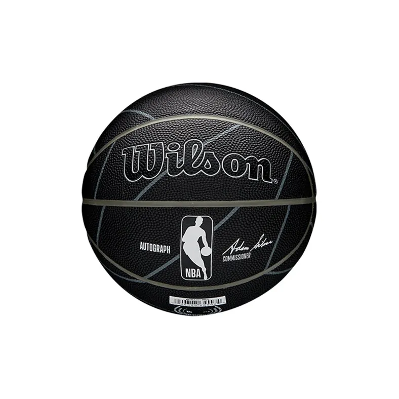 Wilson NBA PU Basketball Black White Size 5 Training Kids'-3