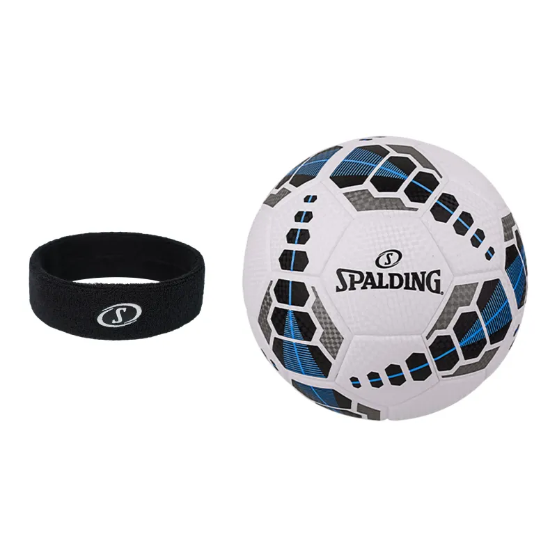 SPALDING Competition Balls Size 5 Soccer PU Hand Stitched Soccer Ball Unisex White Blue Black-8