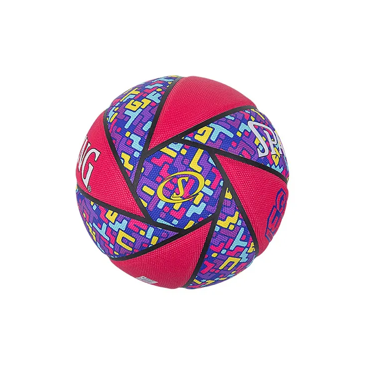 SPALDING Cyclone Series PU Basketball Pink Purple Size 7 Training Match Unisex-4