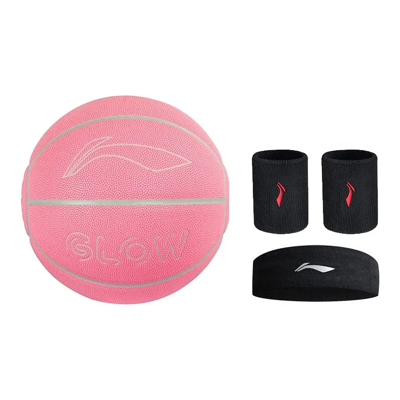 LiNing Badfive PU Basketball Pink Size 7 Glow In The Dark Unisex-23
