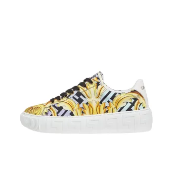 FENDI x VERSACE BAROQUE Fendace Gold Greca Stylish Skateboarding Shoes Women's Multicolor