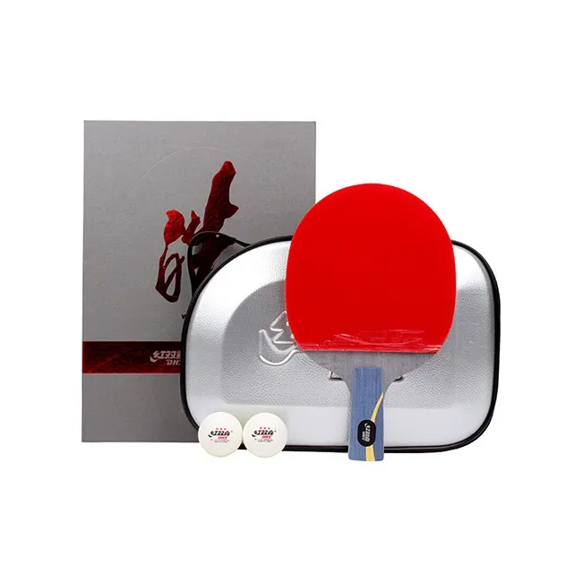 DHS Ping Pong Paddles Red/Black Gift Box Set-2