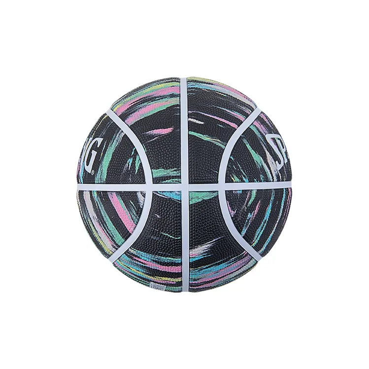 SPALDING Marble Collection Rubber Basketball Black Size 7 Training Match Unisex-2