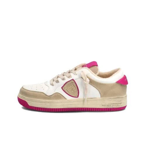 PHILIPPE MODEL Lyon Stylish Skateboarding Shoes Women's White Pink