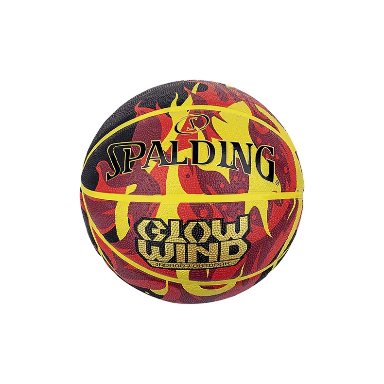 SPALDING Cyclone Series Rubber Basketball Red Yellow Black Size 7 Training Unisex-0