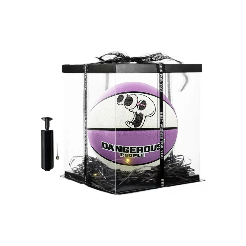 DANGEROUSPEOPLE Cartoon Series PU Basketball Purple White Size 7 Ball Training Unisex-6