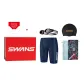 Gift Box Set-Blue Swimming Shorts+Black Swim Goggles+Black Swimming Cap