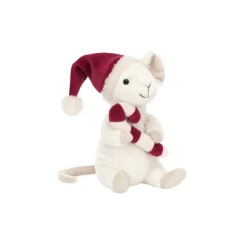 JELLYCAT Merry Mouse Candy Cane Stuffed Animal