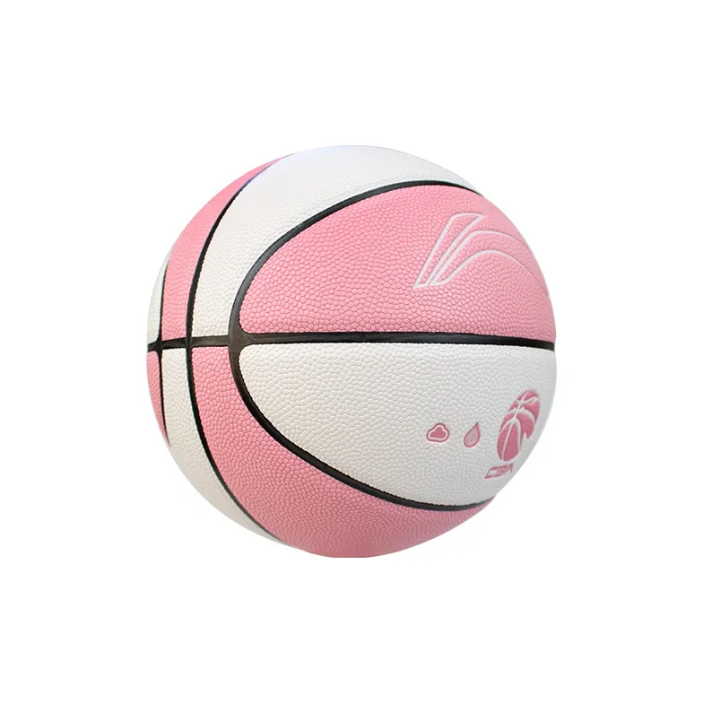 LiNing CBA Collection PU Basketball Pink White Size 7 Training Unisex-4