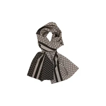 GUCCI Wool Knit Scarves Unisex Brown