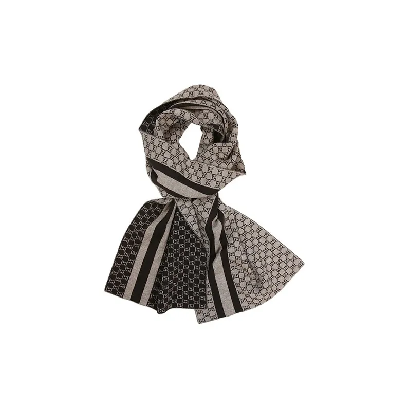 GUCCI Wool Knit Scarves Unisex Brown-0