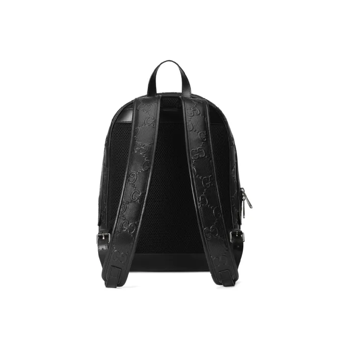 GUCCI Leather Backpack Unisex Black-2