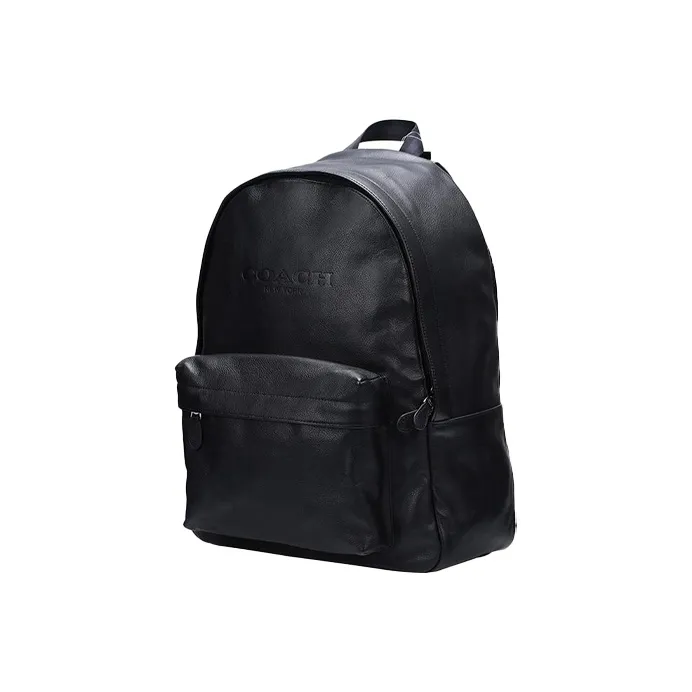 COACH Charles Leather Backpack Tubas Men's Black-1