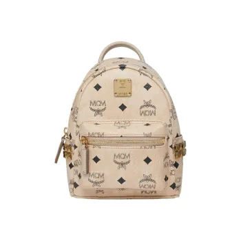 MCM Stark Visetos Leather Backpack Extra Mini Women's Beige