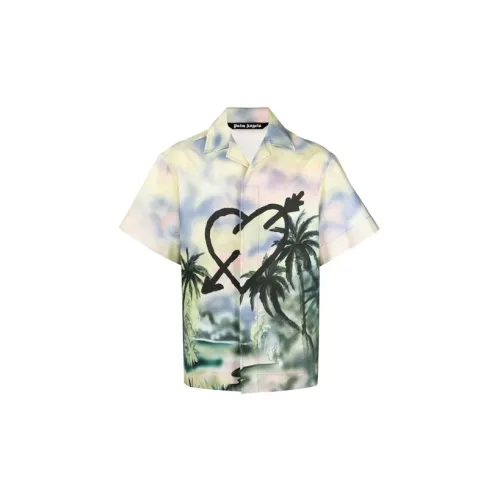 PALM ANGELS Paradise Heart Bowling Shirt 