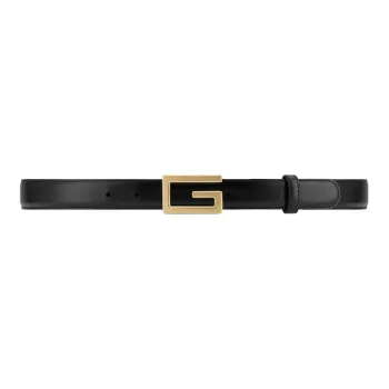 GUCCI Gold Square G Leather Double-Sided Smooth Buckle Leather Belts Unisex Black/Brown Width: 2.5cm