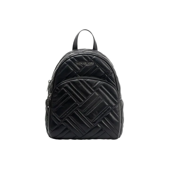 MICHAEL KORS Abbey Leather Backpack Medium Size Women's Black-0