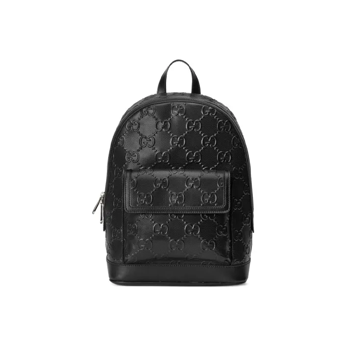 GUCCI Leather Backpack Unisex Black-0