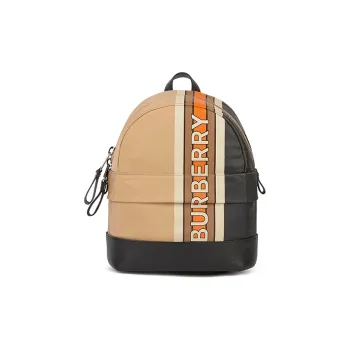 Burberry Canvas Backpack Small Size Unisex Yellow Brown
