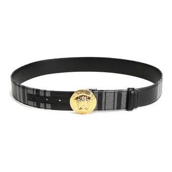 VERSACE Gray Stripes With Button Closure Black Men's Width  4cm