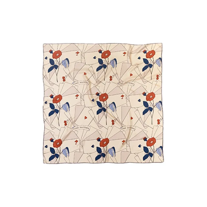 LOST PATTERN 100% Mulberry Silk Scarves Women's Khaki-1