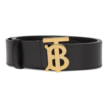 Burberry Classic Logo Smooth Buckle Leather Belts Men's