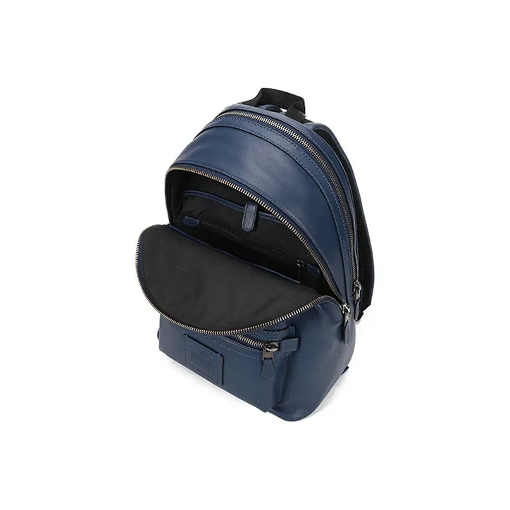 COACH Academy Smooth Finish Leather Backpack Large Size Men's Marine Blue-5