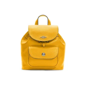 COACH Pennie Leather Backpack Small Size Women's Ginger Yellow
