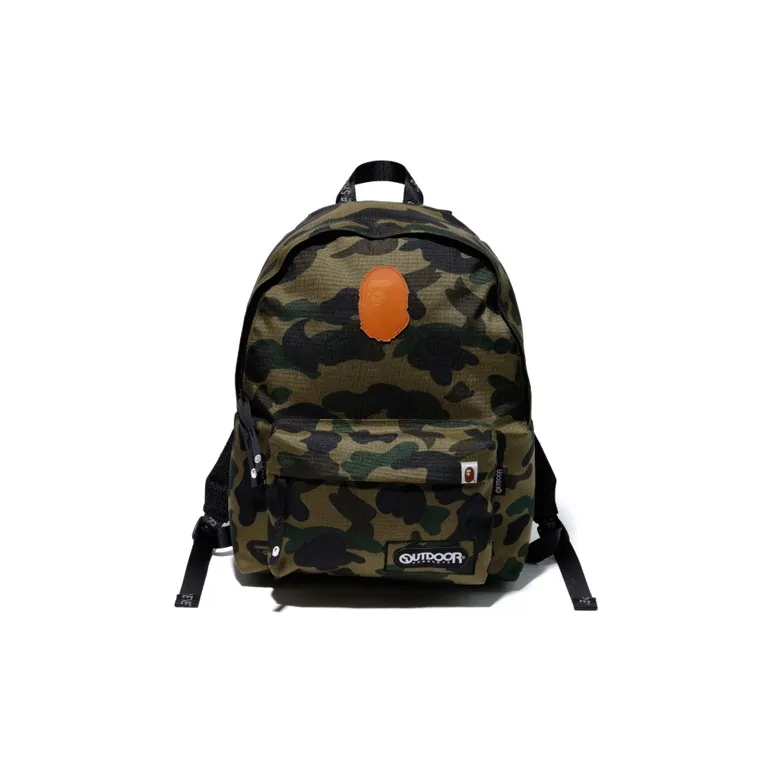 A BATHING APE OUTDOOR PRODUCTS Collaboration Bape Fabric Backpack Regular Unisex Green Yellow-3
