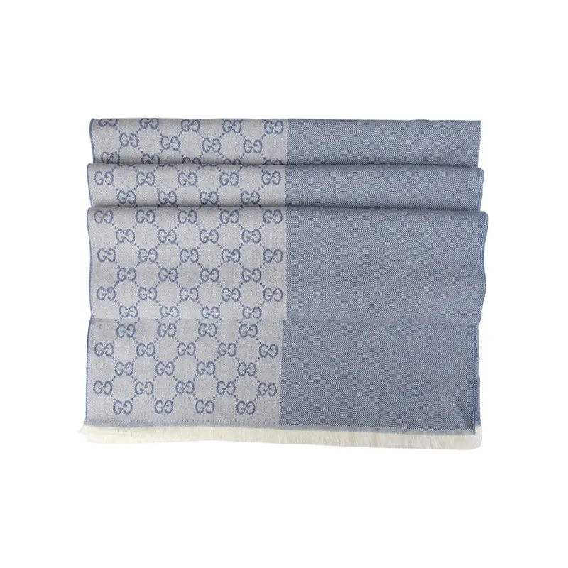 GUCCI GG Wool&Silk Knit Scarf-2