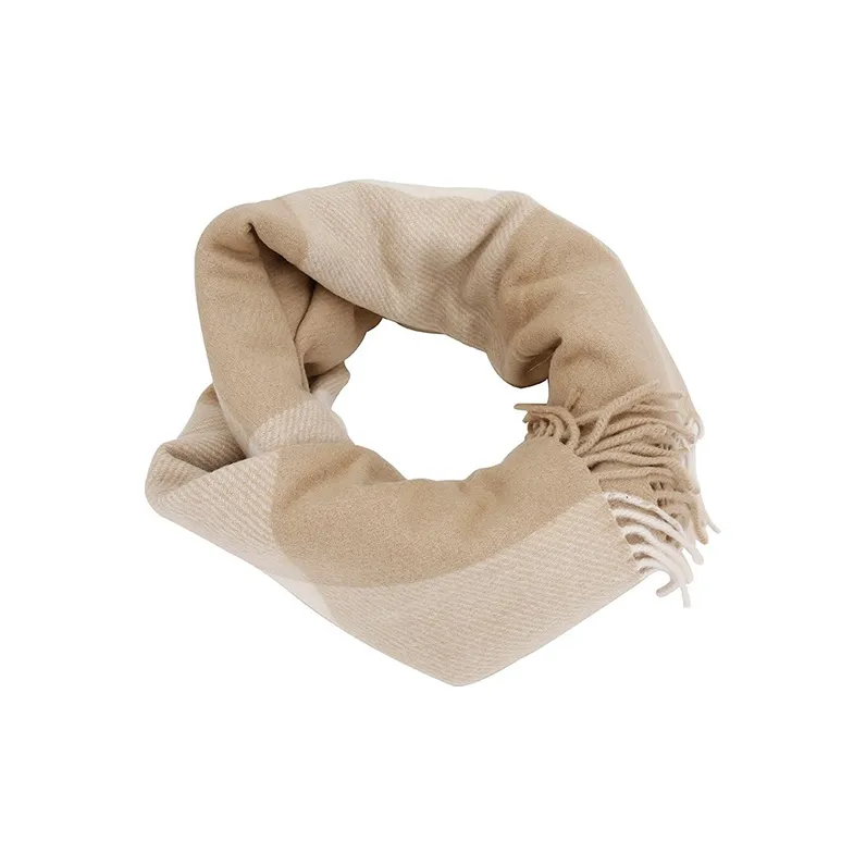 COACH Knit Scarves Unisex Apricot Plaid-1