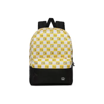 Vans Simpsons Collaboration Polyester Backpack Regular Unisex Yellow White Checkerboard
