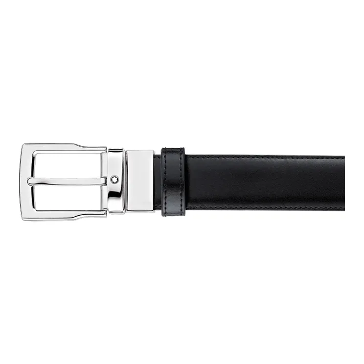 MONTBLANC Leather Belts Men's Black Width 3cm-0