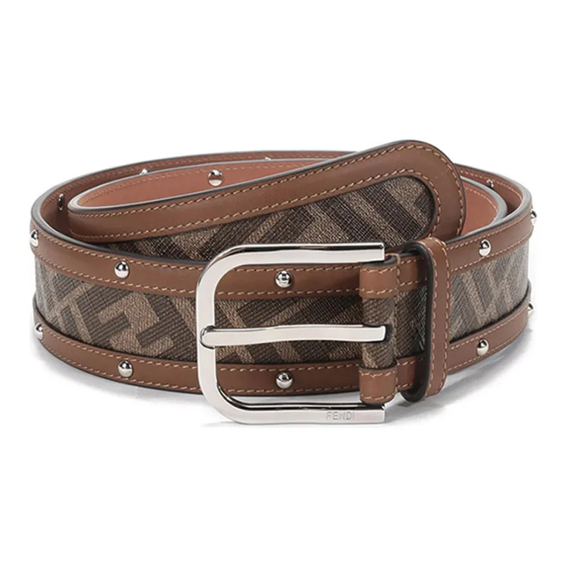 FENDI Leather Belts Men Brown Multicolor-0
