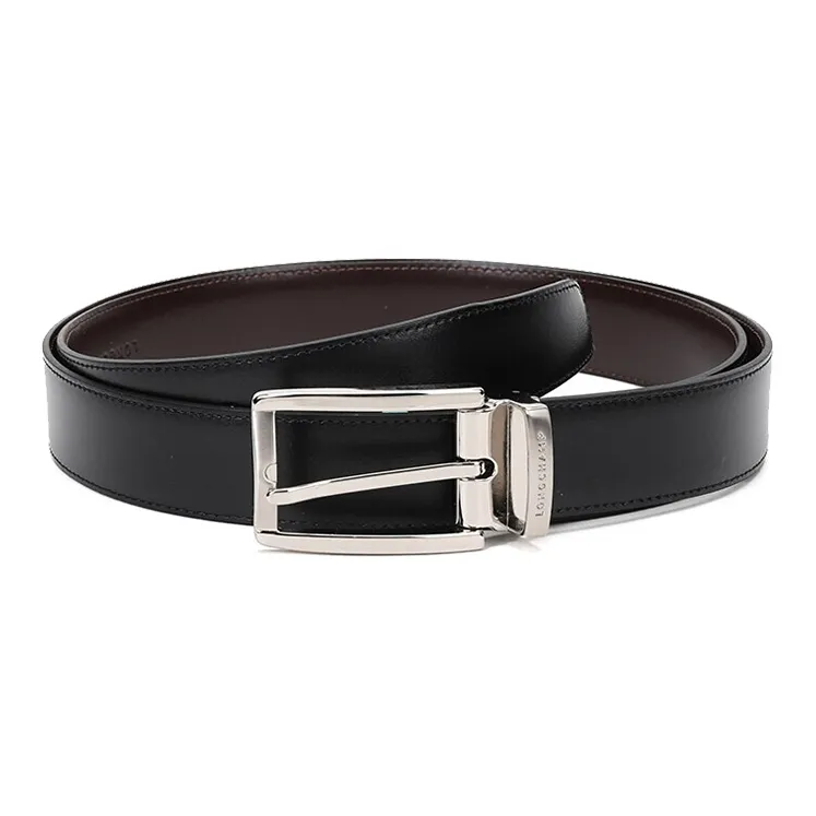 LONGCHAMP Leather Belts Men Black/Mocha-0