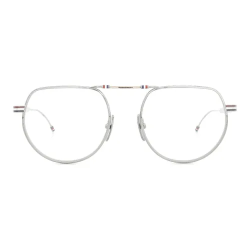 THOM BROWNE Eyeglass Frames Men Silver