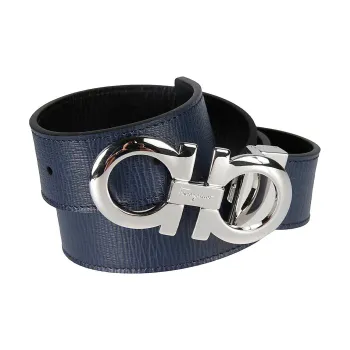 FERRAGAMO Double Sided Silver Buckle Men's Width  3.5cm