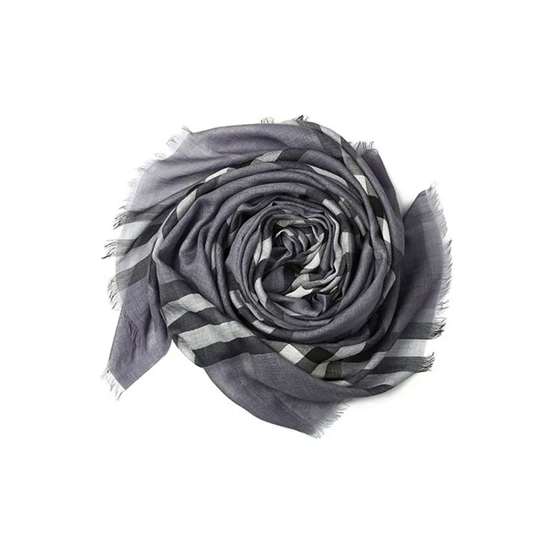 Burberry Knit Scarves Women's Purple Lilac Plaid-2