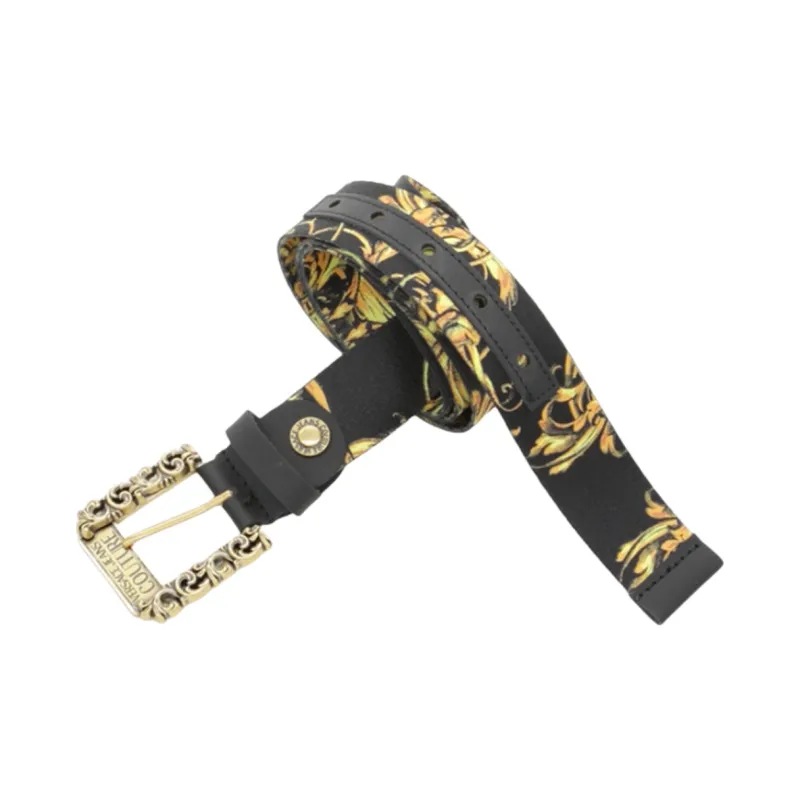 VERSACE JEANS COUTURE Canvas Leather Belts Unisex Multicolor Width 3.5cm-1