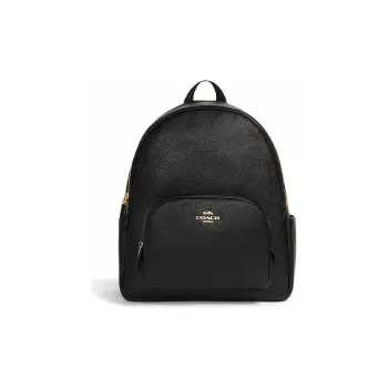 COACH Court Leather Patchwork With PVC Backpack Large Size Men's Black