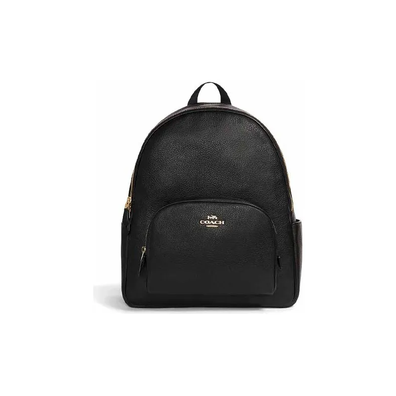 COACH Court Leather Patchwork With PVC Backpack Tubas Men's Black-0