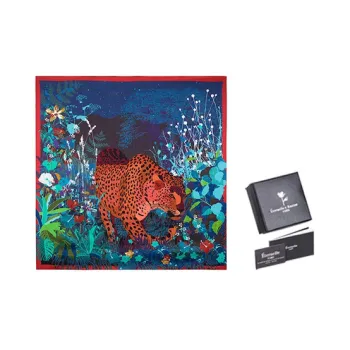 Eternelle Silk Scarves Women's Leopard Print Style