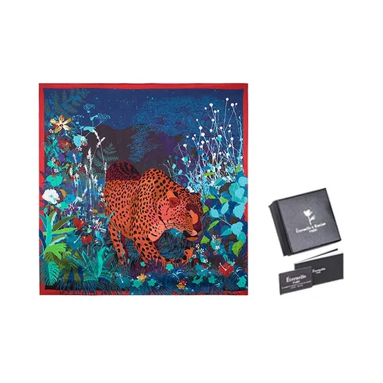 Eternelle Silk Scarves Women's Leopard Print Style-0