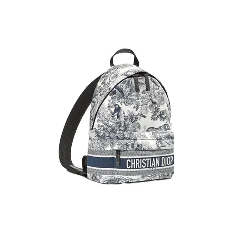 DIOR DiorTravel Technical Fabric Travel Storage Bag Handbag Backpack Small Size Women's White-1
