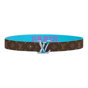 LOUIS VUITTON Cow Leather Leather Belts Men's Width: 4cm