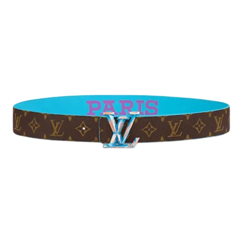 LOUIS VUITTON Cow Leather Leather Belts Men's Width: 4cm-0