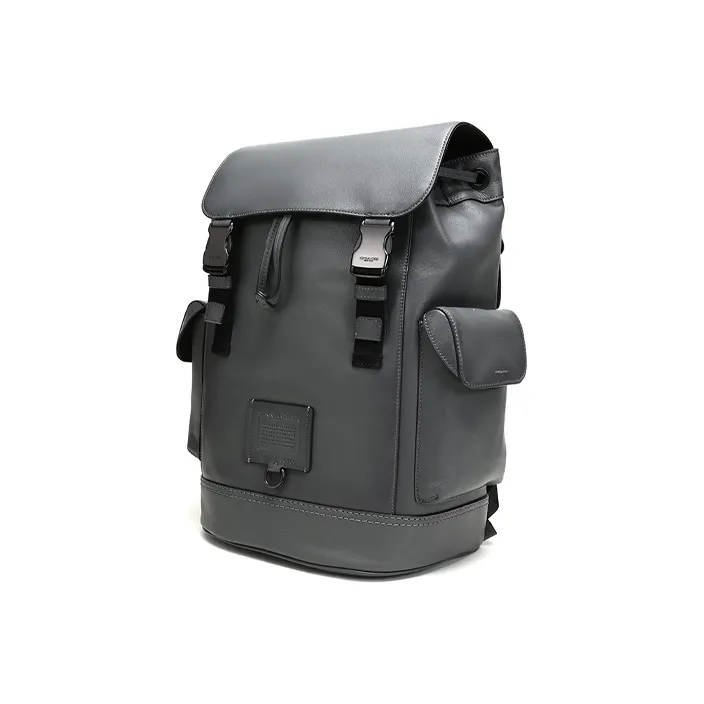 COACH Rivington Leather Travel Bags Backpack Large Size Men's Gray-1